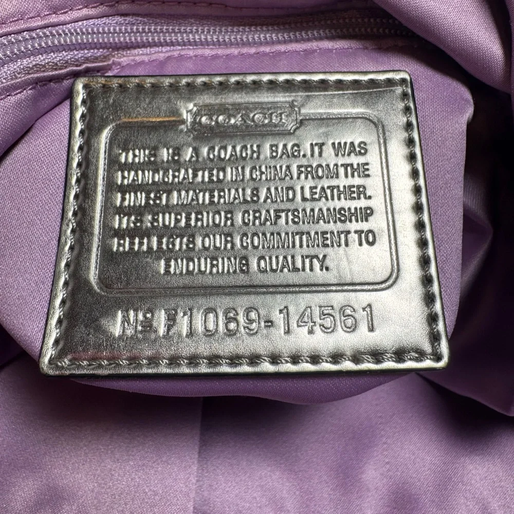 SOLD Coach Poppy Silver Metallic Double Pocket Satchel/Shoulder Bag #14561 – Y2K - Picture 2 of 14